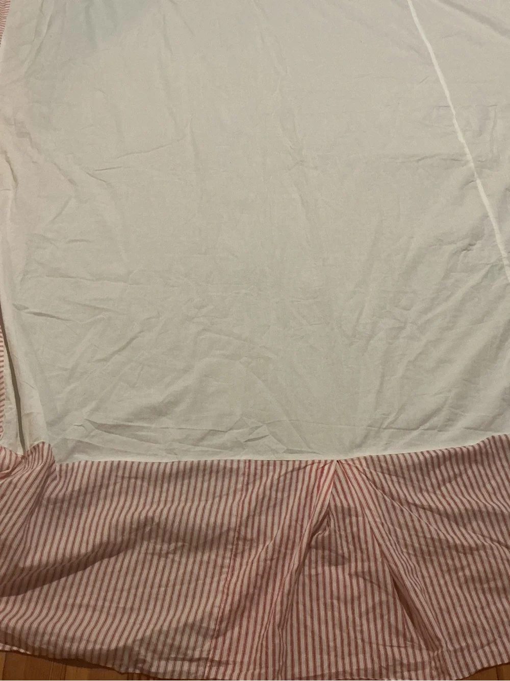 Vintage 100% Cotton Ticking Bedskirt